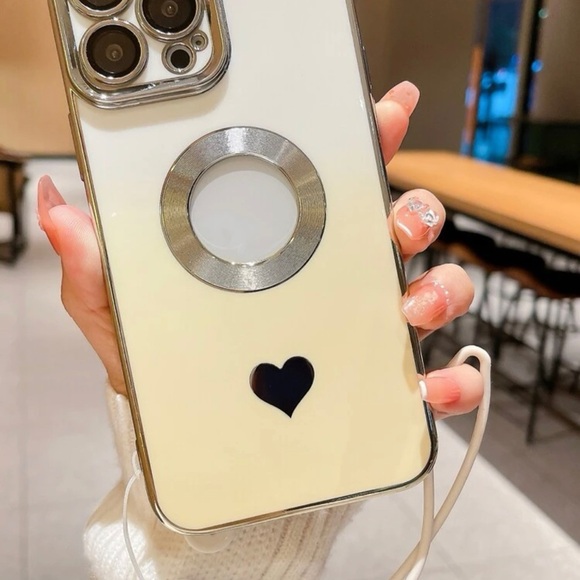 iPhone 14 Promax cute colorful summer  Heart Print Phone Case With Lanyard - Picture 11 of 12